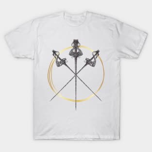 Fencing Gold Duel Swords T-Shirt